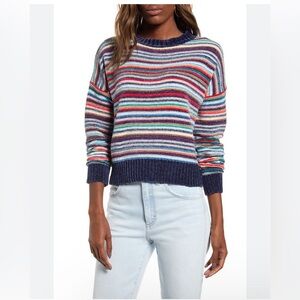 Woven Heart Chenille Stripe Sweater